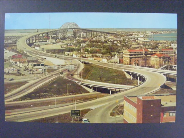 Corpus Christi Texas TX Harbor Bridge Vintage VTG Color Chrome Postcard c1960s