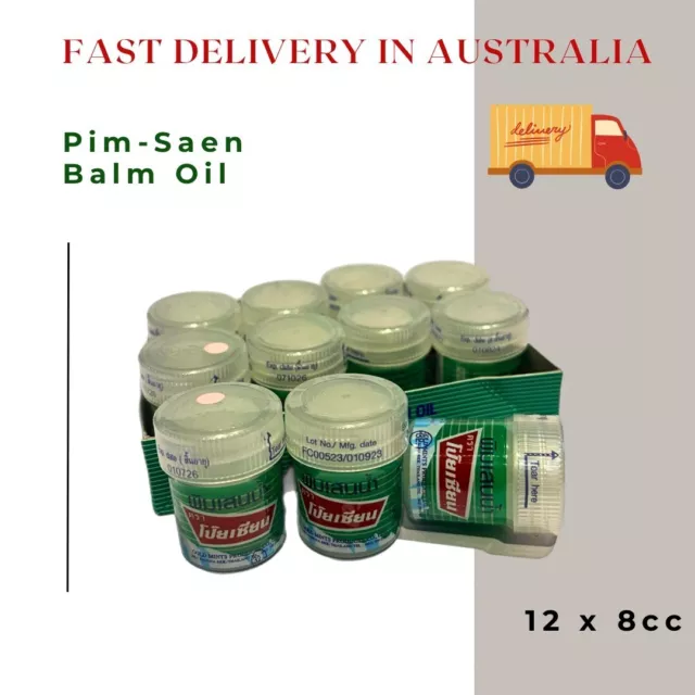 12 x 8cc. Poy Sian Pim Saen Balm Oil Thai Herbal Herb Aroma Relax Nasal Inhaler