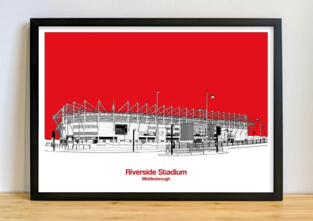 Middlesbrough FC Riverside Stadium Kunst, Druck, A3 ungerahmt