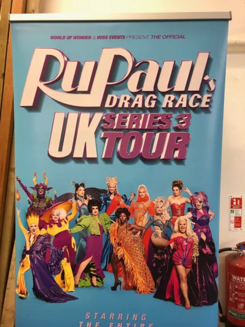 RU PAUL’S DRAG RACE. 2022 LONDON PALLADIUM PULL OUT BANNER & STAND . Freepost