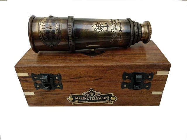 Antique 1920 DOLLOND London Brass Maritime Vintage Telescope, Nautical Spyglass