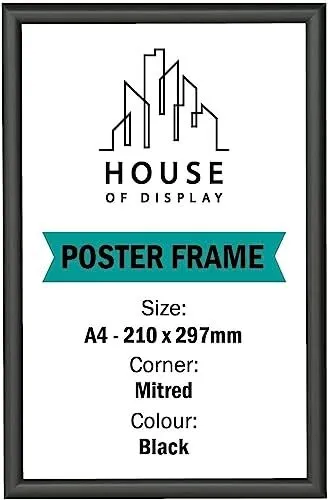 A5 A4 A3 A2 A1 A0 Snap Clip Frames Displays Poster Holders Silver And Black 3