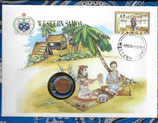 E Coins of All Nations Western Samoa 1974 1 Sene AUNC