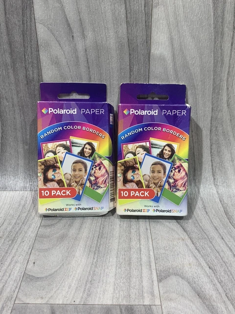 Nuevo Lote de 2 Papel Polaroid Aleatorio Bordes de Color Paquete de 10