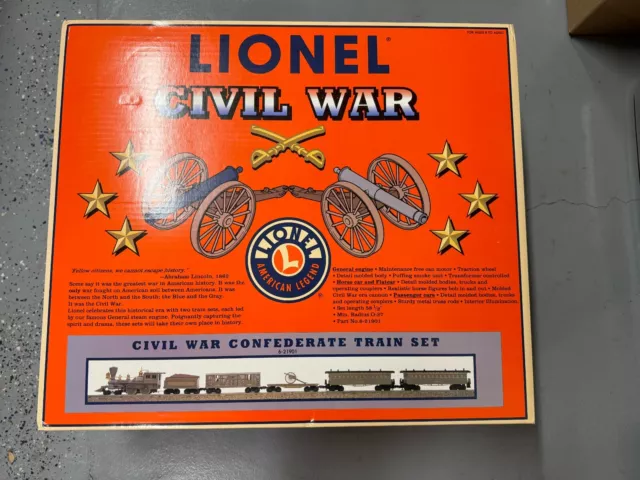 Lionel 6-21901 Civil War Confederate Train Set C-7 Condition