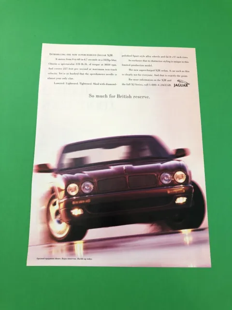 1997 1998 Jaguar  Xjr Original Vintage Print Ad Advertisement Printed