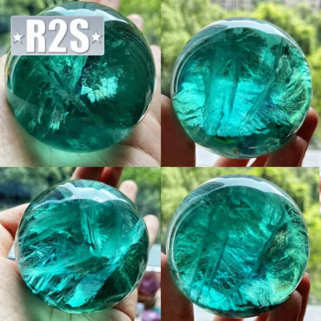 40-70mm Natural Green Fluorite Ball Quartz Crystal Healing gemstone Sphere Reiki