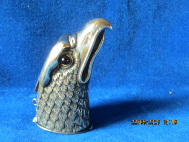 RARE PYROGENE DE POCHE  EN LAITON CHROME TÊTE DE RAPACE EPOQUE 19 ème SIECLE