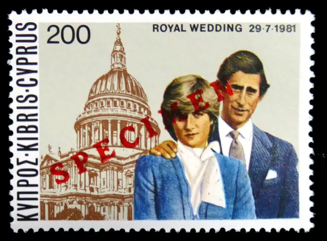 CYPRUS 1981 Royal Wedding "SPECIMEN" U/M DW4