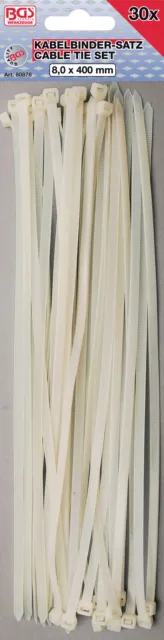 30 colliers plastique serrage rilsans serre câbles nylon 400 x 8 mm blanc Colson