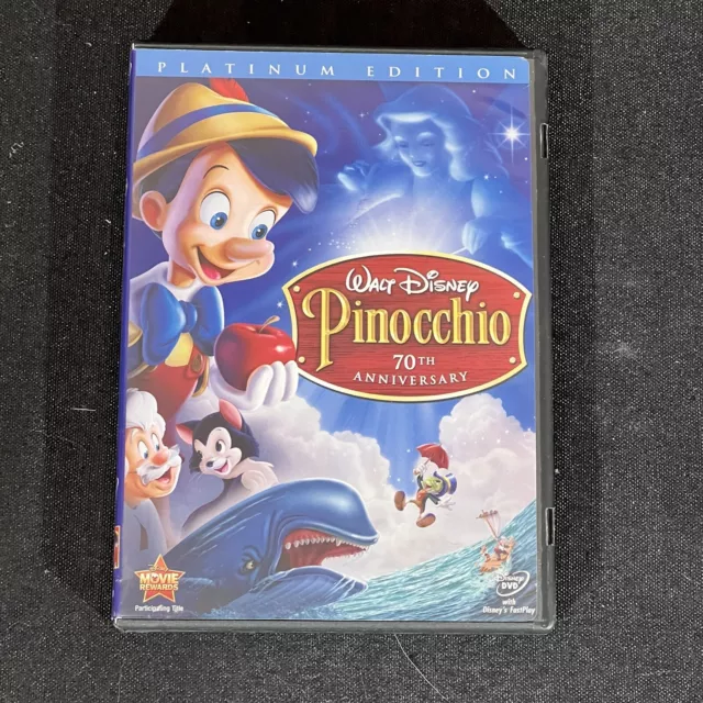 Pinocchio (DVD, 2009, 2-Disc Set, 70th Anniversary Platinum Edition) Walt Disney