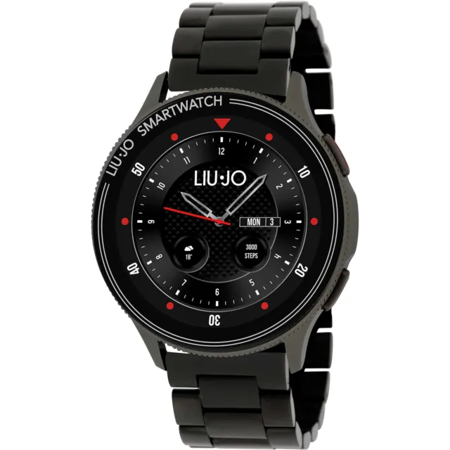 Mens Smartwatch LIU JO LUXURY VOICE SWLJ076 Stainless Steel Black Touchscreen