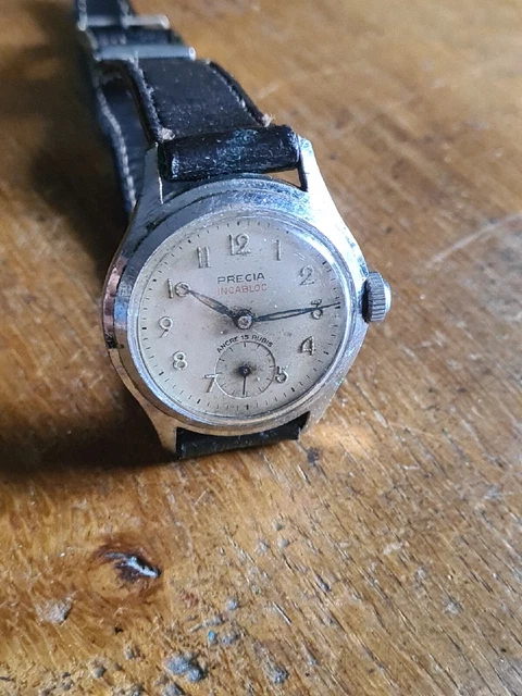 Montre Mécanique Militaire ALVA - Remontage Manuel, Boîtier Argenté - Occasion, Ne Fonctionne Plus