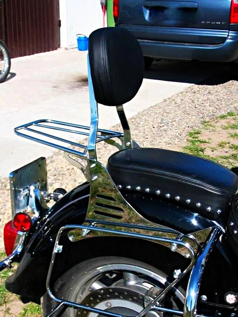 Sissy Bar Kinglemc Mit Rückenlehne & Gepäckträger Für Yamaha Roadstar Warrior XV1700 (2002-2009) Yamaha Roadstar Warrior Rückenlehne Gepäckträger