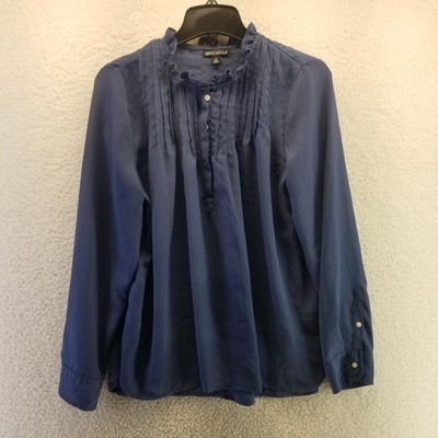 J Crew Mercantile Ruffle Top Womens Size 12 Pullover Stretch Long Sleeve Blouse
