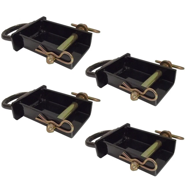 Four (4) D-Ring Stake Pockets Removable for Trailer Towing Tie Transport Hauling