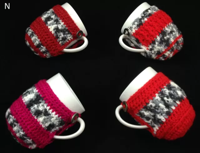 4x Crocheted Knitted Thermal Coffee Mug Tea Cup Cuppa Cosy Cozy Australian Made