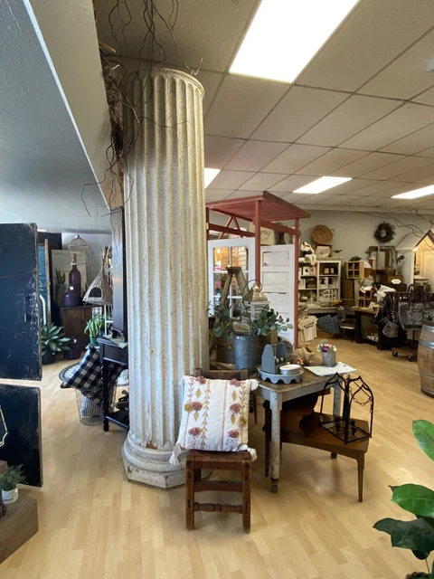 Antique Huge Massive Fluted Wooden Columns set of two 117” Tall With A 32” Base 2
