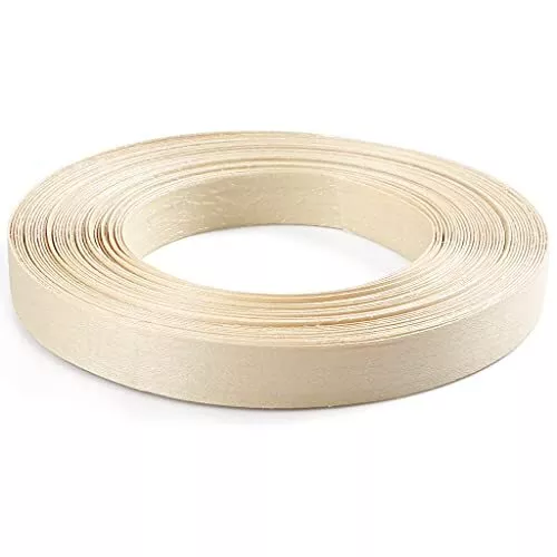 MOLIGOU Birch Wood Veneer Roll, 3/4”×50’ Plywood Edge Banding Strips, Flexible