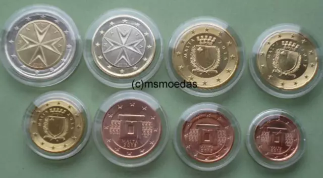 Malta KMS alle 8 Euro Münzen 2015 mit 1 Cent bis 2 Euro Euromünzen coins moedas