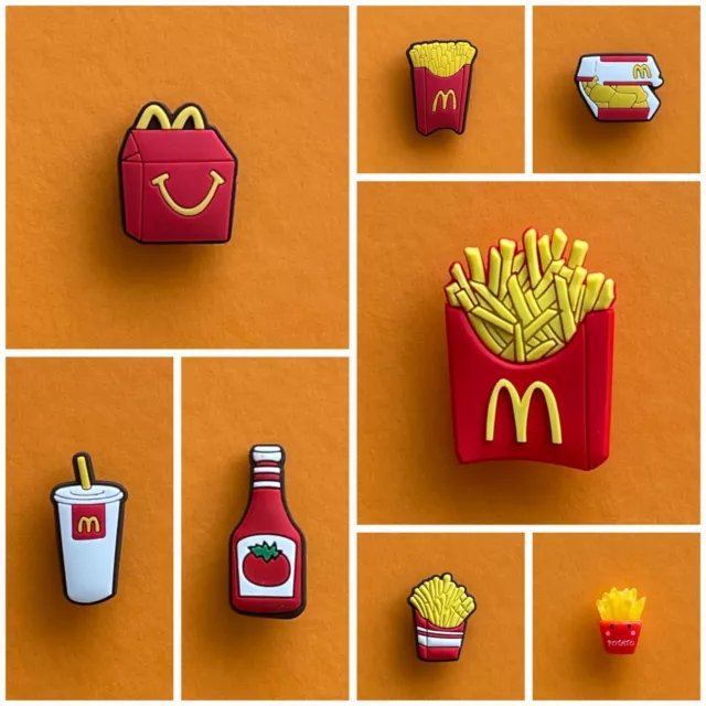 Schuhstecker/Shoe Charms/Anstecker FAST FOOD/POMMES/CHICKEN NUGGETS/KETCHUP