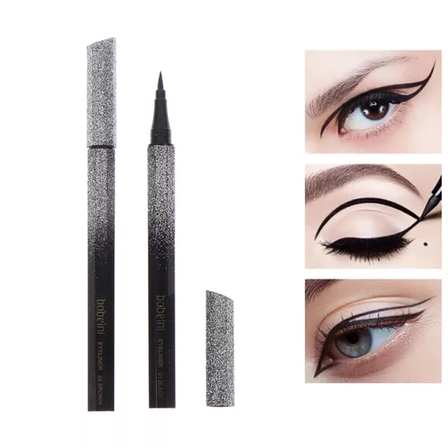 2 Colors Waterproof Liquid Eyeliner Pen Makeup Long Lasting Black Eye Liner