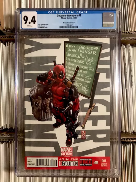 Uncanny Avengers 1 Cgc 9.4 Mark Brooks Deadpool 'Call Me Maybe' Variant 2012