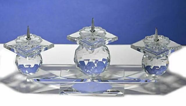 Swarovski Kerzenhalter Candle Holder Silver Kristall 7600 Nr.107 + Verpackung