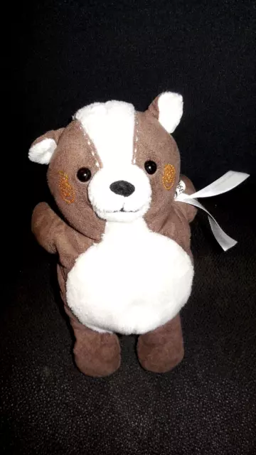 doudou peluche écureuil marron blanc HAPPY HORSE 22 cm