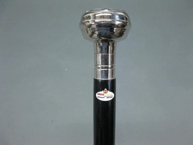 Antique Vintage WS Heavy SOLID BRASS top Handle CANE oak walking stick 35.1251"