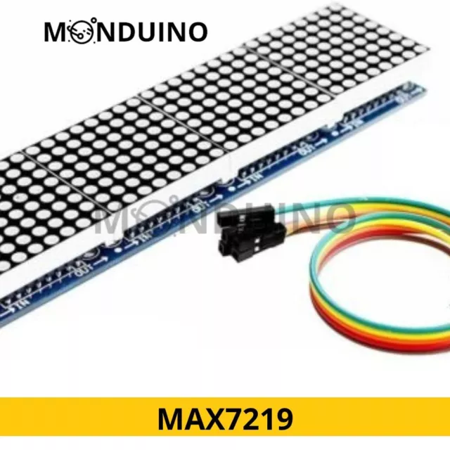 MAX7219 LED Dot Matrix Module Microcontrôleur pour Arduino 4 in 1 MONDUINO