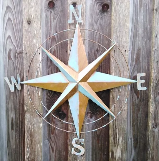 Grosse Wanddeko Windrose Metall Antikstil Maritim Pub Kneipe Restaurant Seefahrt