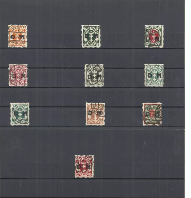 Danzig, Gdansk 1921, Dienstmarken aus MiNrn: 1 - 35 o, alle geprüft Gruber BPP