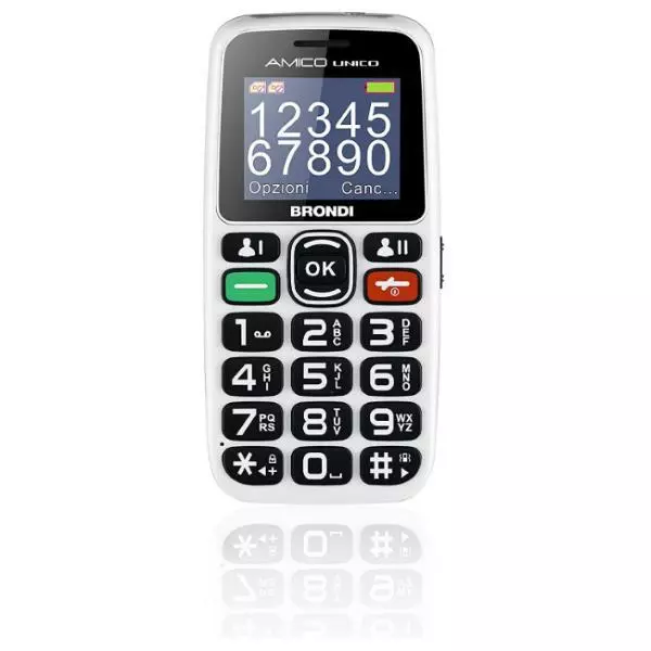 Brondi Amico Unico Cellulare Gsm Per Anziani Con Tasti Grandi Dual Sim Bianco