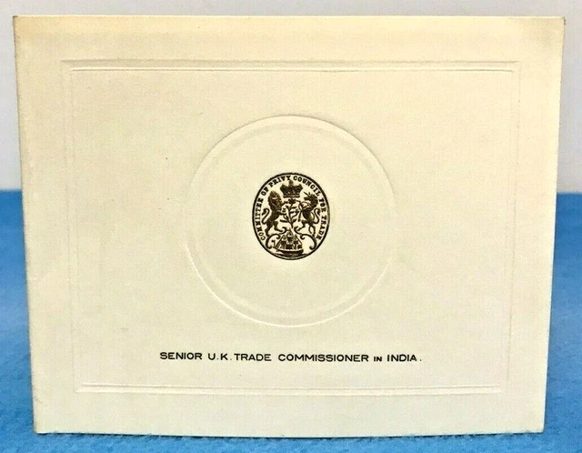 Vintage Christmas Card From Senior UK Trade Commissioner India 1940s