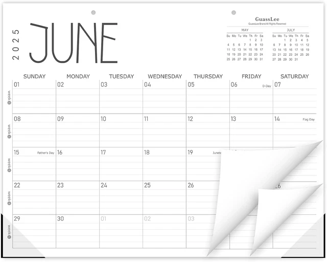 Calendario Da Tavolo 2025-2026 Con Adesivi - Mini, Compatto, Per Casa E Ufficio, Nero - Foto 2