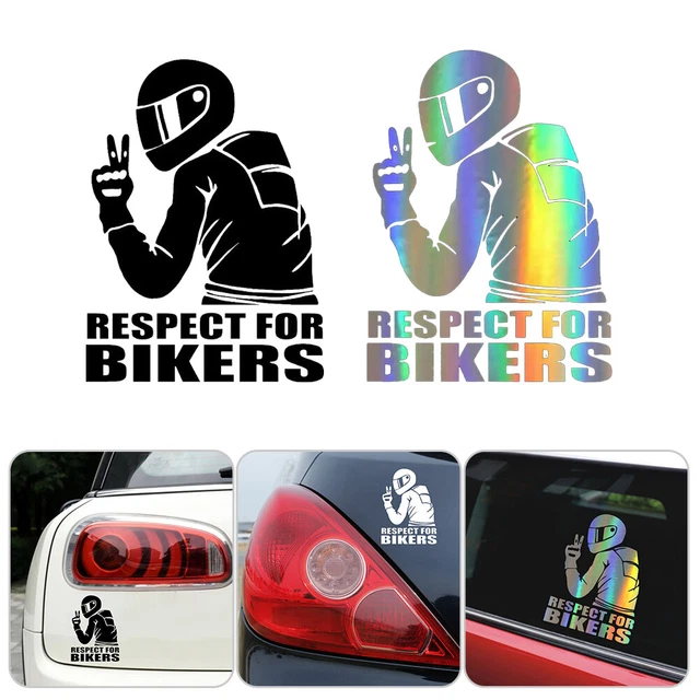 Respect for Bikers Waterproof Reflective Biker Motorcycle Decal Sticker
