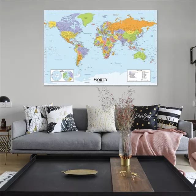 Map of the World Without Flags Backdrops Pictures Poster Prints Art Wall Decor