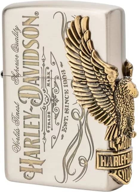 Zippo Oil Lighter Harley Davidson HDP-75 Bald Eagle Side Metal Limited Japan