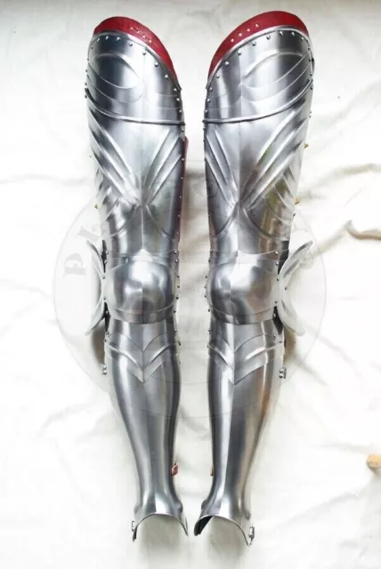 Medieval Steel Warrior Gothic Leg Armor Full Set Knight Greaves Armor