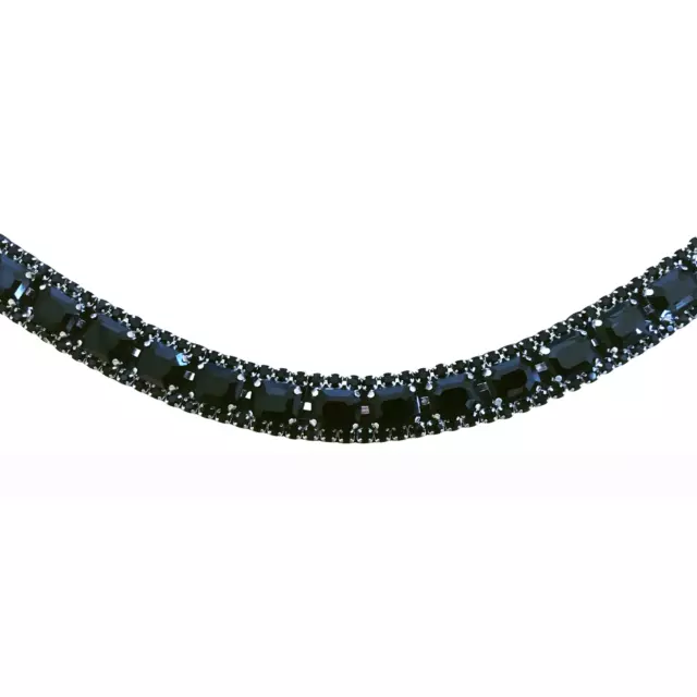 Onyx crystal browband - (black leather)