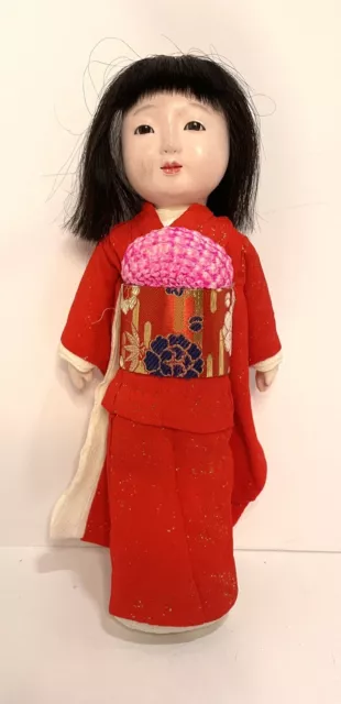 Antique Japanese Ichimatsu Ningyo Doll Girl Kimono Obi Geisha