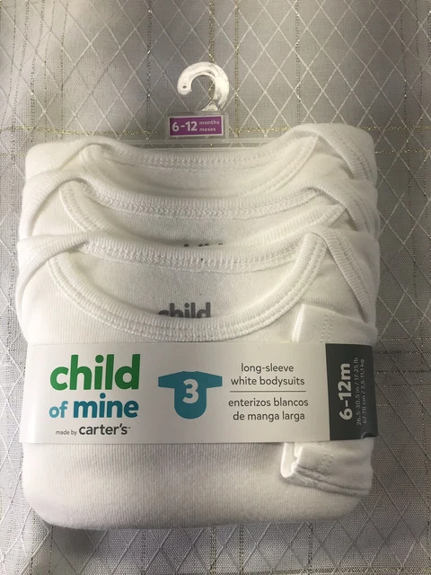 Child Of Mine Carters Baby Infant Long Sleeve One Piece Bodysuits Unisex 6-12 Mo