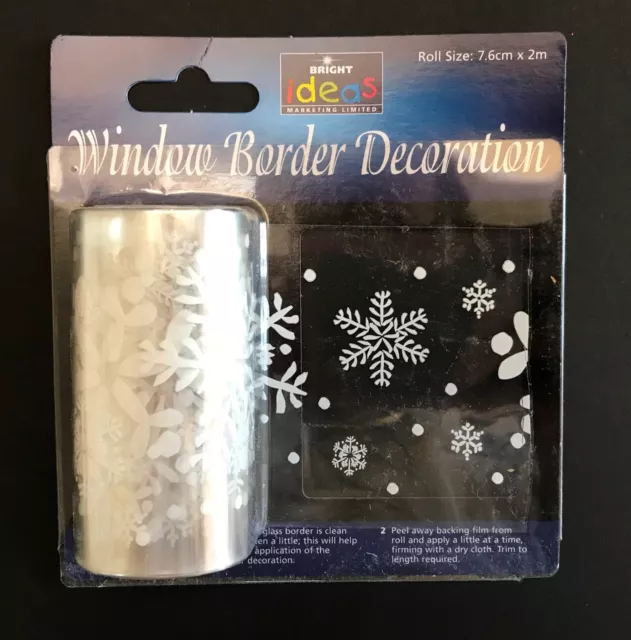 2m Long Snowflake Snow Window Border Cling Sticker Vintage Christmas Decorations