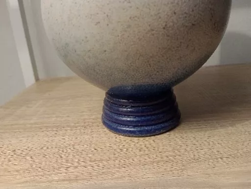 Stunning Mid Century Salt Glaze Cobalt Blue Art Vase 3