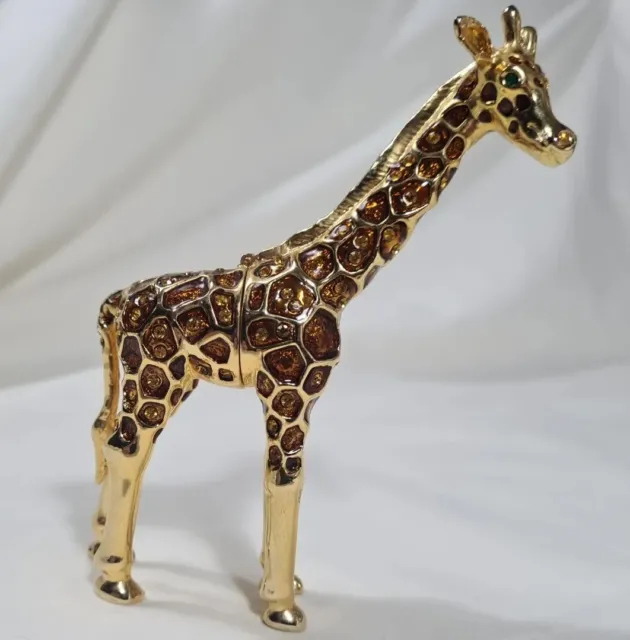 Bejeweled Standing Giraffe Trinket Box Handmade with Swarovski Crystals & Enamel
