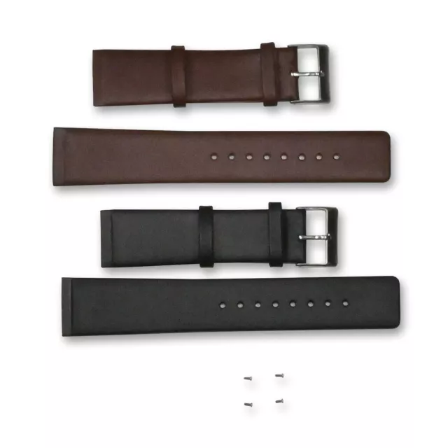 Genuine Leather Watch Strap For Skagen 22mm Screw On Black Brown Replacement