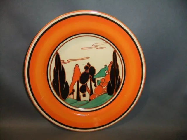 Clarice Cliff Orange Trees and House Circular Side plate Circa 1931