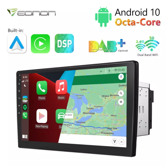 Universal 2 DIN 10.1" IPS Android 8Core Car Stereo Radio GPS Navi System CarPlay