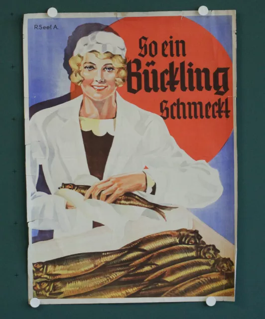 altes orig Plakat So ein Bückling schmeckt Entwurf R.Seef A.